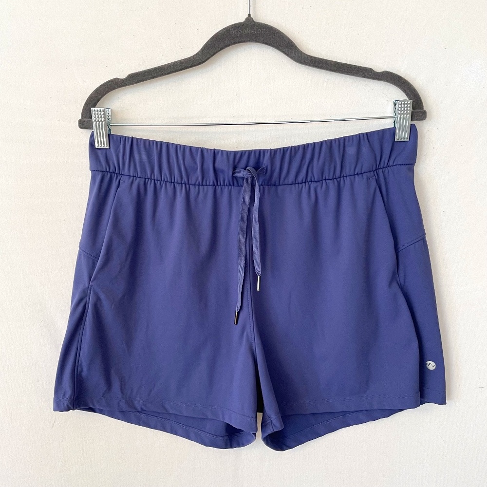 Willit Women’s Large Blue Pull On Drawstring Hiking Activity Shorts Pockets